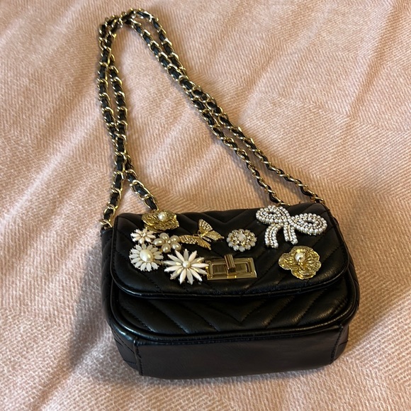 Aldo, black hand bag, long chain - Picture 1 of 10